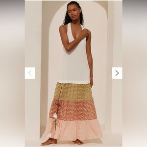 Celandine Sleeveless Scoop-Neck Tiered Maxi Dress